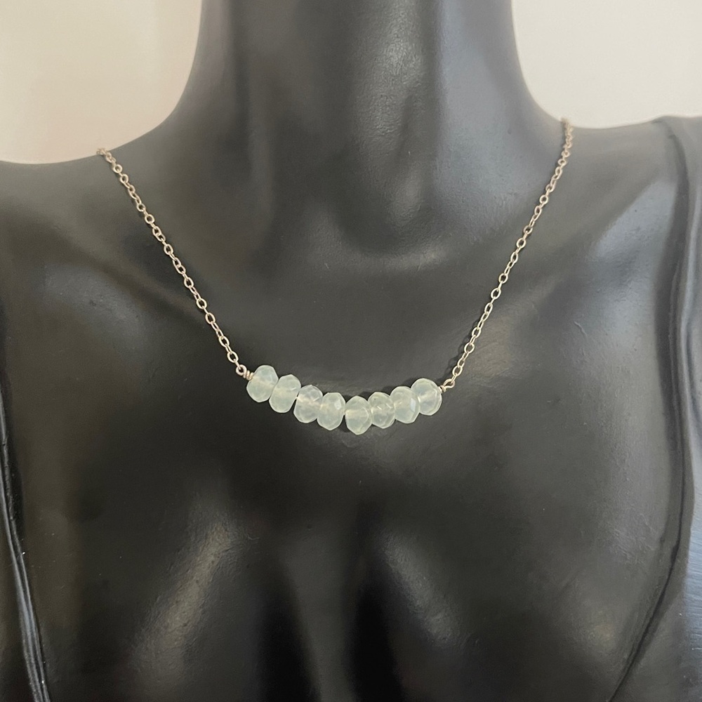 Sterling silver blue stone necklace